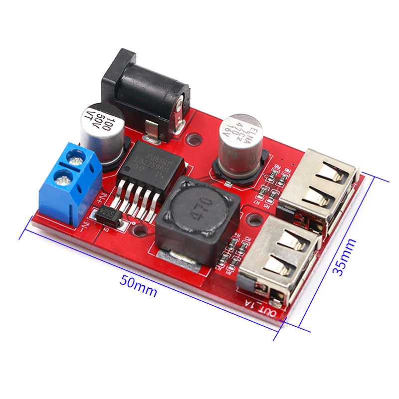 LM2596 LM2596S Dual USB DC 9V 12V 24V 36V 5V 3A модуль ldo понижающего преобразователя доска