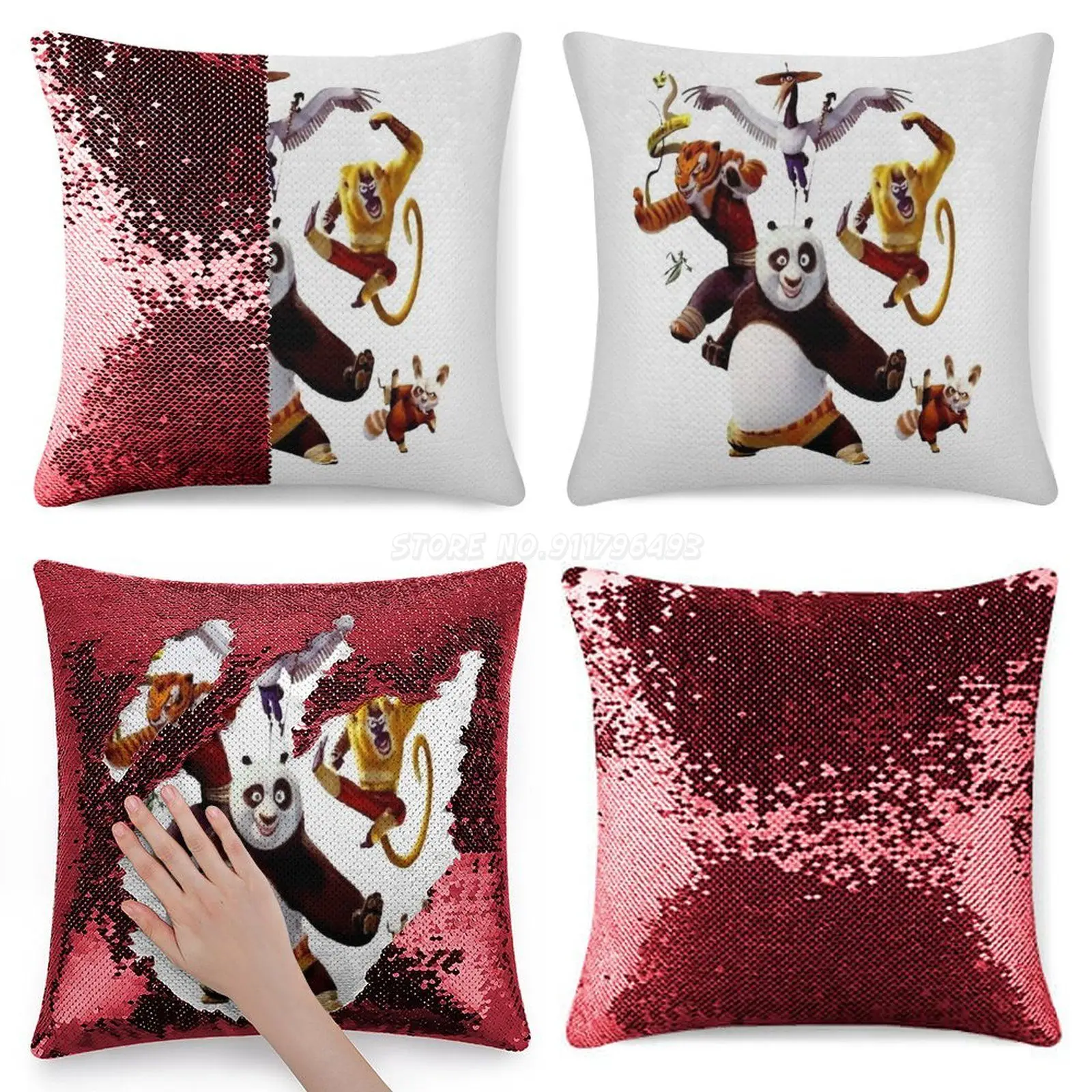Блестящий чехол подушка для дивана декоративная вечевечерние панда аниме