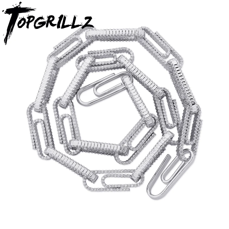 Мужское ожерелье TOPGRILLZ с фианитом Модная бижутерия из кубинской цепи покрытая