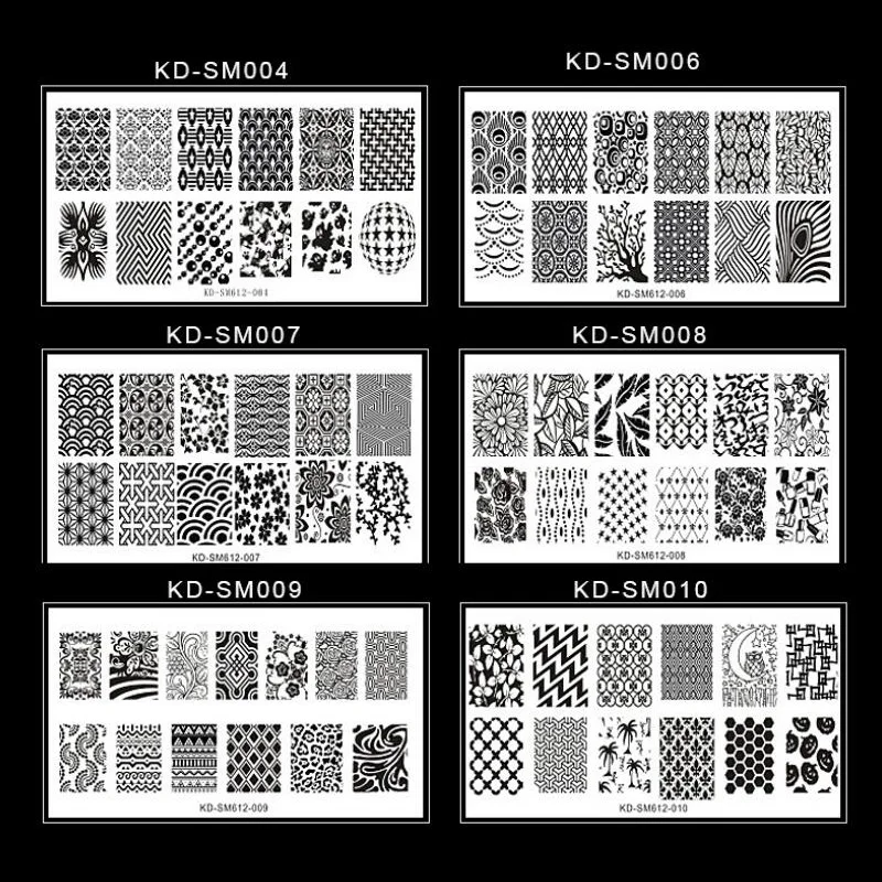Пластины для стемпинга ногтей Bittb пластиковые цветы лист шаблон нейл-арта