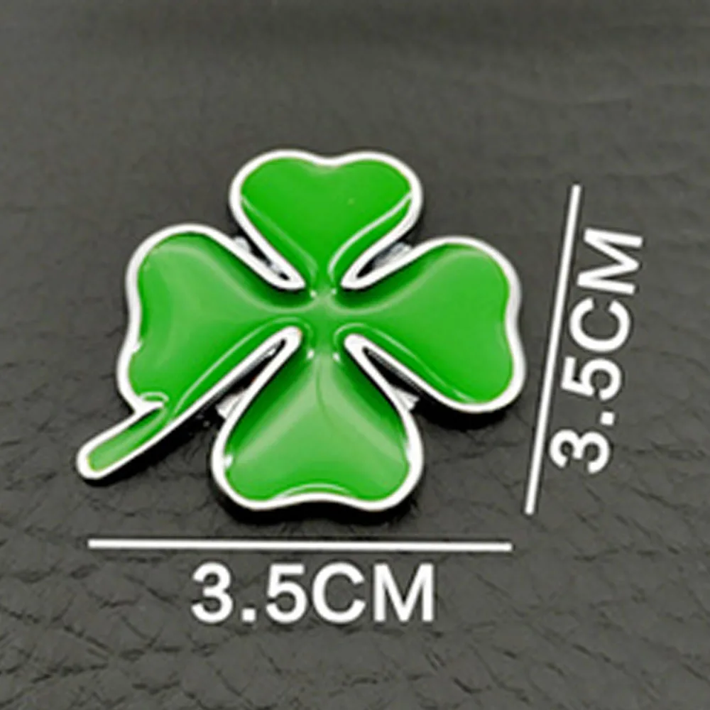Украшение автомобиля Наклейка s Зеленый Клевер день значок Chrom Металлическая