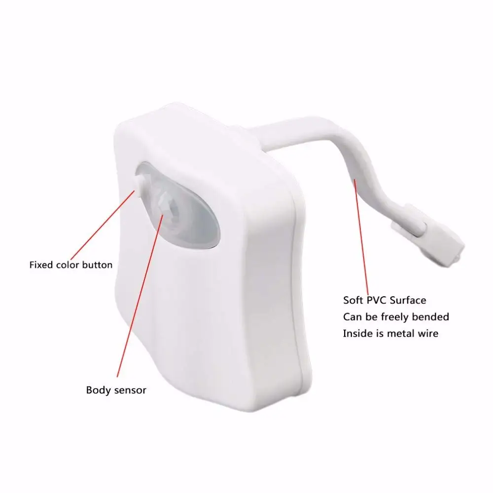 8 цветов автоматический датчик туалета светодиодный ночной Светильник WC