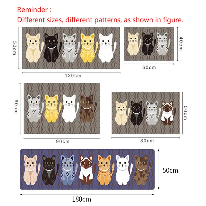 

Long Kitchen Carpets Doormats Kawaii Welcome Floor Mats Carpet Printed Hallway Cat Floor Mat for Living Room Anti-Slip Tapete