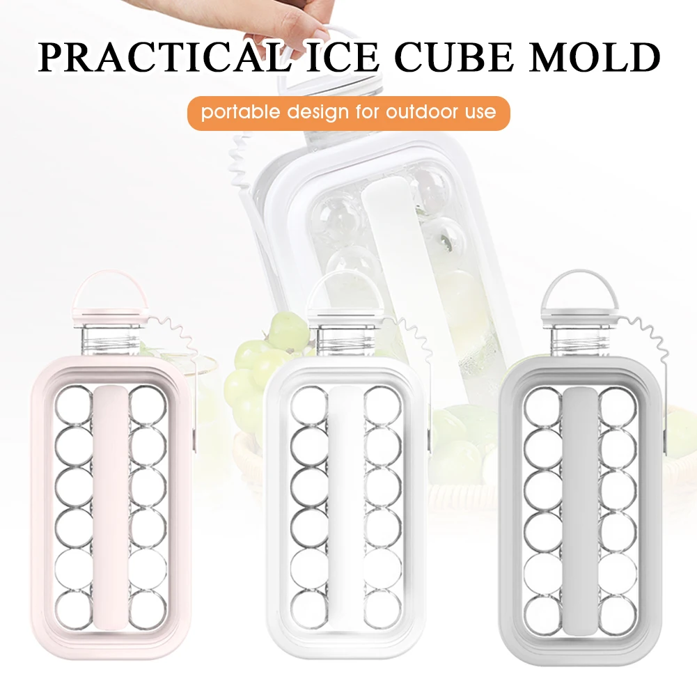 

Plastic Mold Ice Tray 17 Round Ice Ball Maker Kettle 2 In 1 Ice Ball Mold Bottle Whiskey Beer Party Ice Cube Making Tool