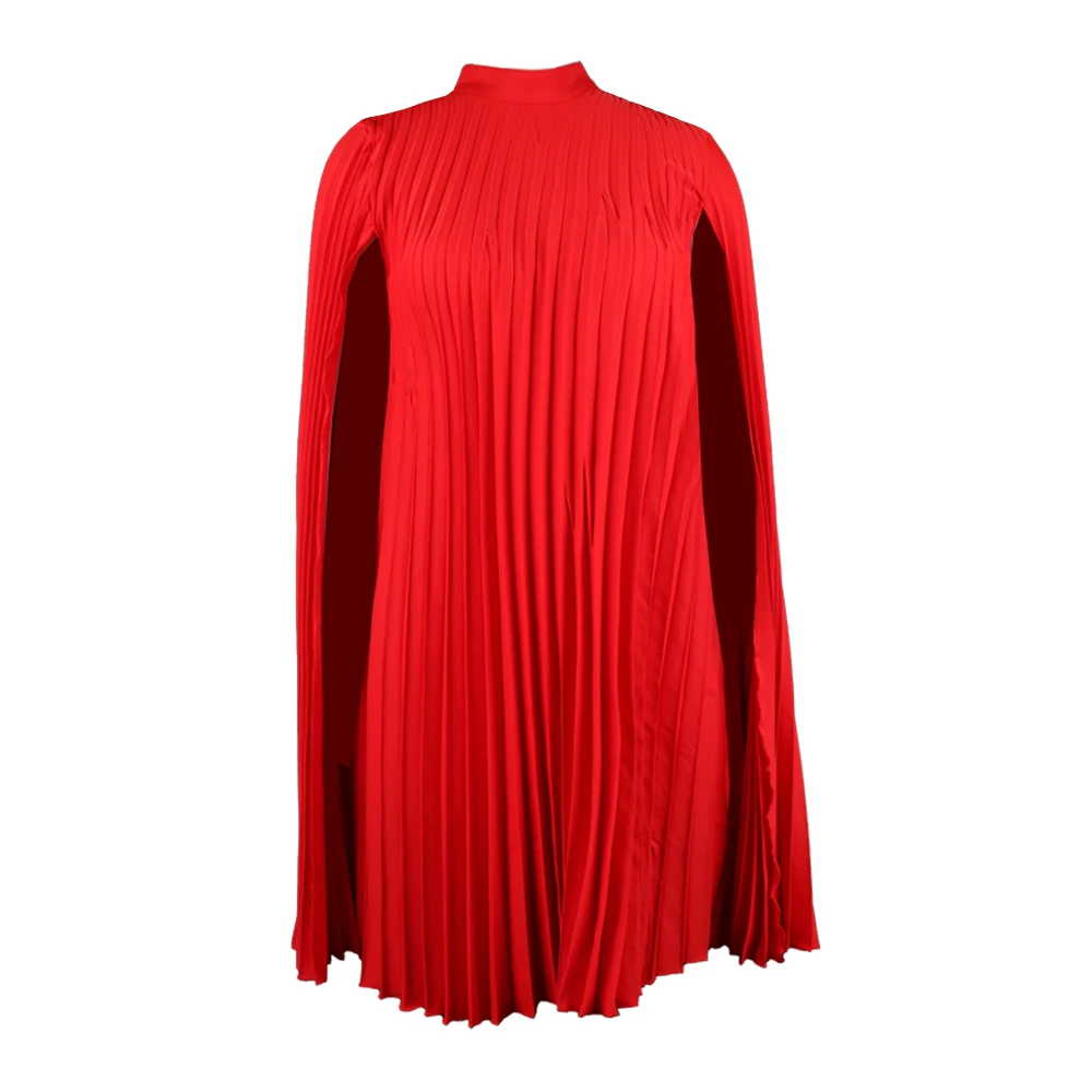 

Women Red Dress Loose Cloak Sleeve Pleat Party Event Sexy Occasion Birthday African Large Plus Size Ladies Female Vestidos Robes