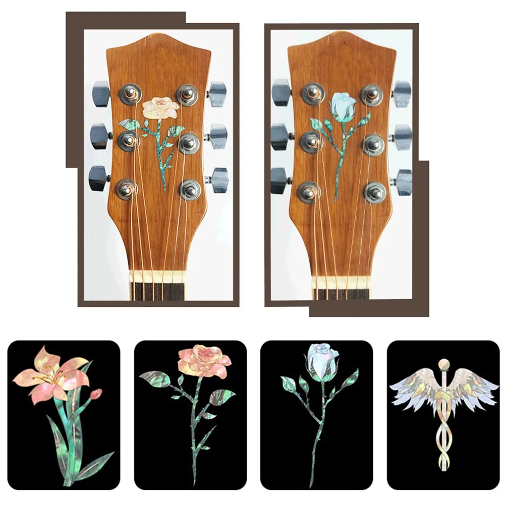 

Guitar Headstock Decal Inlay Sticker Removable Guitar Neck Sticker DIY Guitars Accessories Electric Acoustic Guitar Bass Ukulele