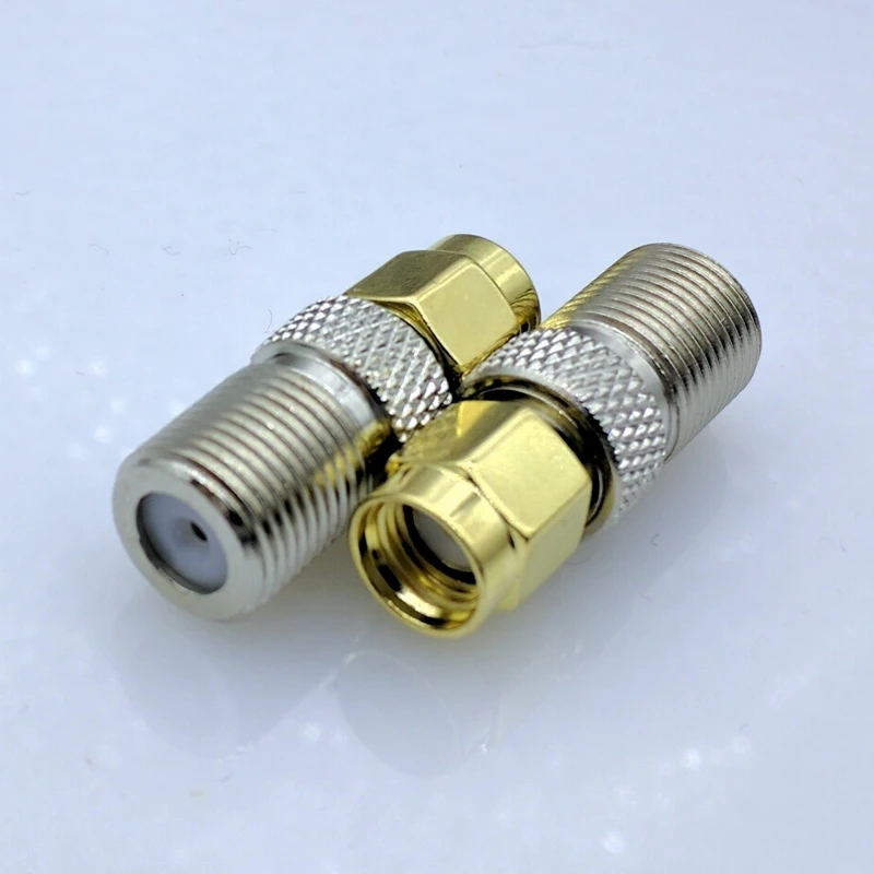 F Тип гнездовой разъем к SMA Гнездовой разъем прямой RF коаксиальный адаптер F к sma конвертер 1 шт