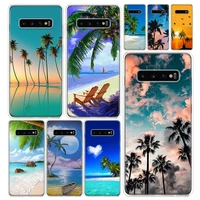 sea tropical palm trees beach phone case cover for samsung galaxy s10 s20 s22 s21 fe ultra s10e s9 s8 plus s7 edge j4 lite coq