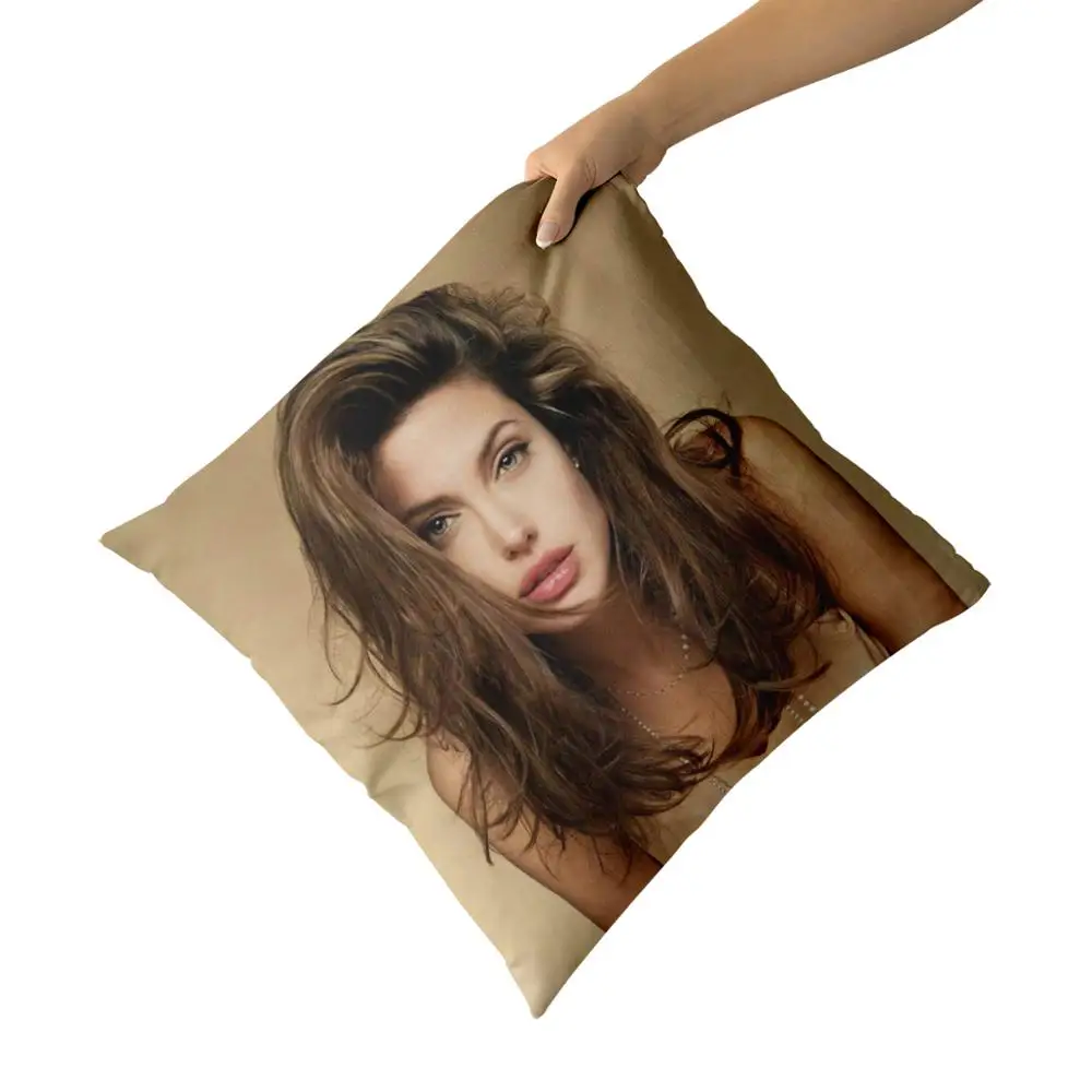 Анджелина Джоли хлопчатобумажные парусиновые наволочки на заказ для диванных