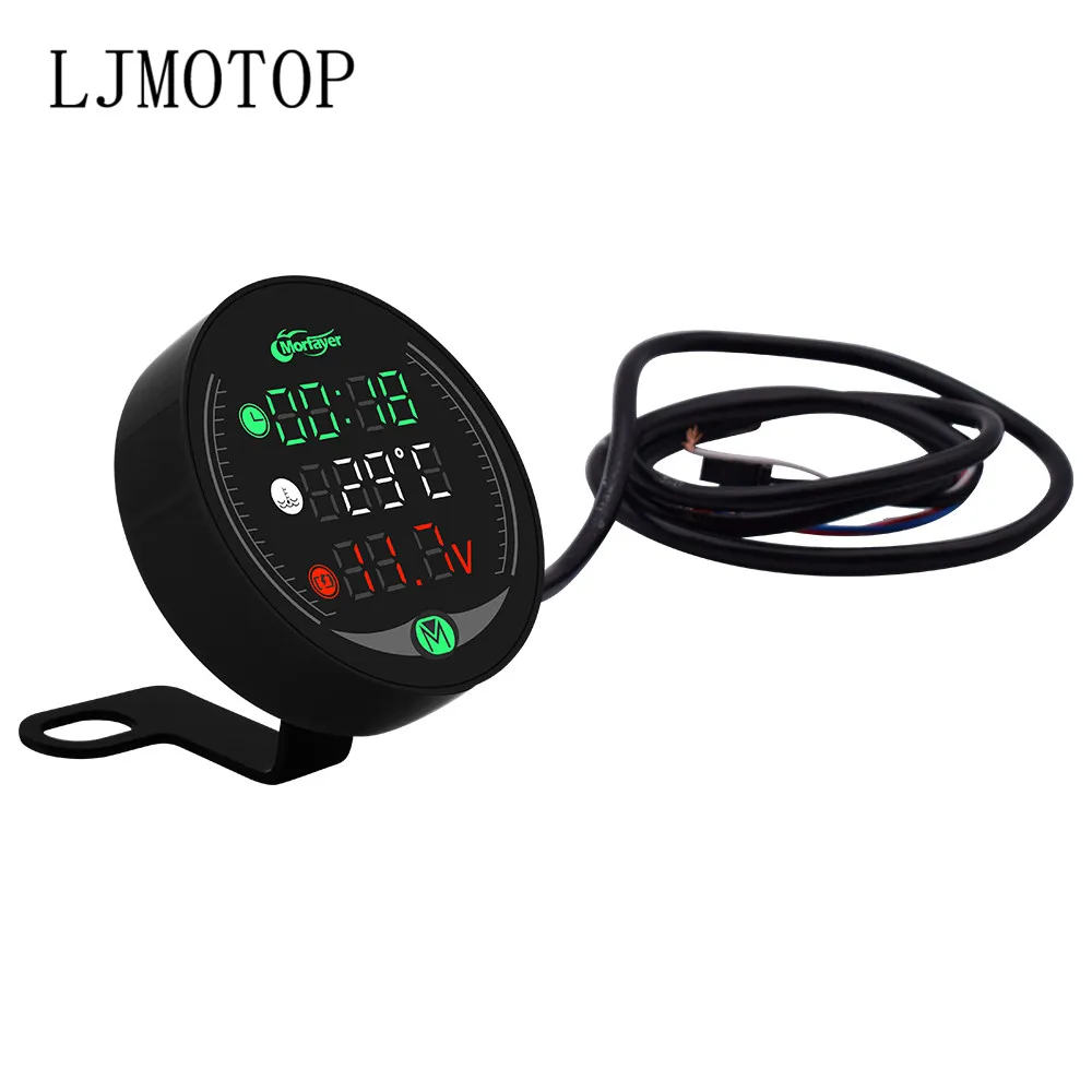 Мотоциклетный измеритель светодиодный Дисплей Водонепроницаемый вольтметр