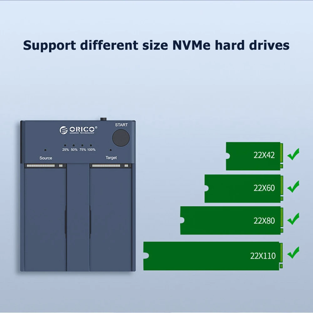 Корпус ORICO для SSD накопителя M.2 NVMe USB 2242 2260 2280 22110|Корпус жесткого диска| |