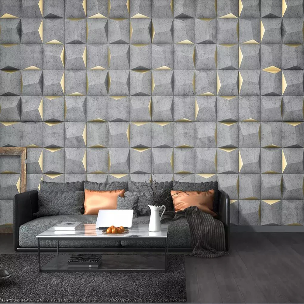 Milofi пользовательские 3D обои настенные одноцветное в виде геометрических фигур