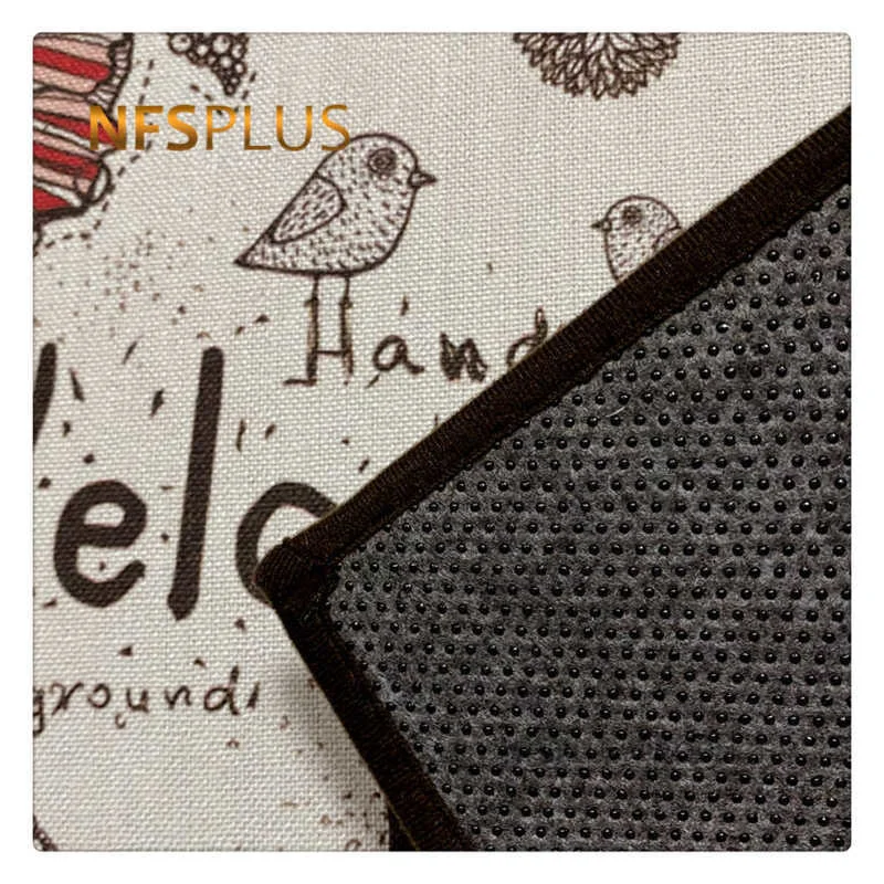 Коврик для входной двери в японском стиле нескользящий коврик из хлопка и льна с