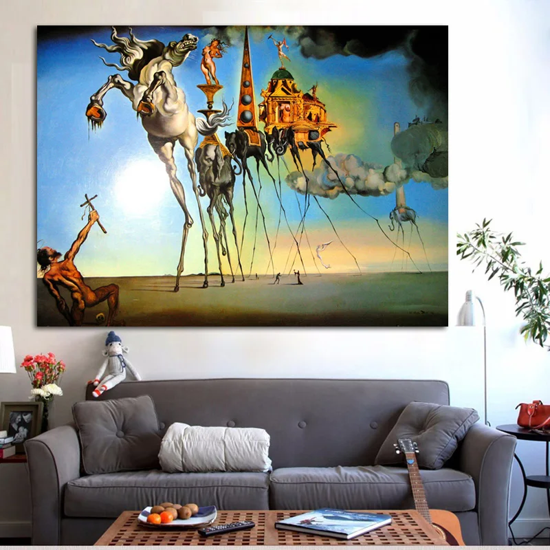 Salvador Dali Картина на холсте абстрактное искусство лошадь, слон классические настенные картины для гостиной домашний декор Принт без рамы