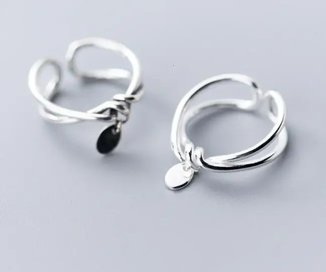 REAL.925 1 шт. Стерлинговое серебро ювелирные украшения 2 ряда крест-накрест