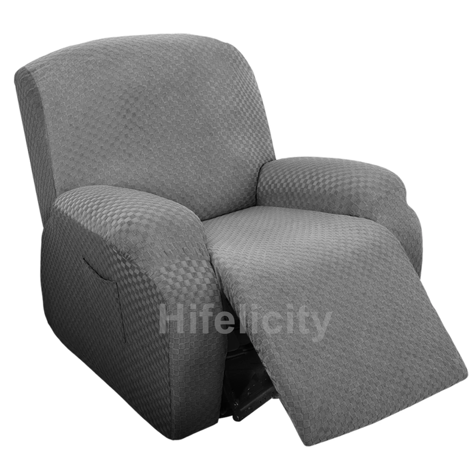 

Split 4-Pcs Thick Extendable Elastic Sofa Cover Stretch Velvet Reclining Relax Armchair Cover Seat Non-slip Furniture Protector