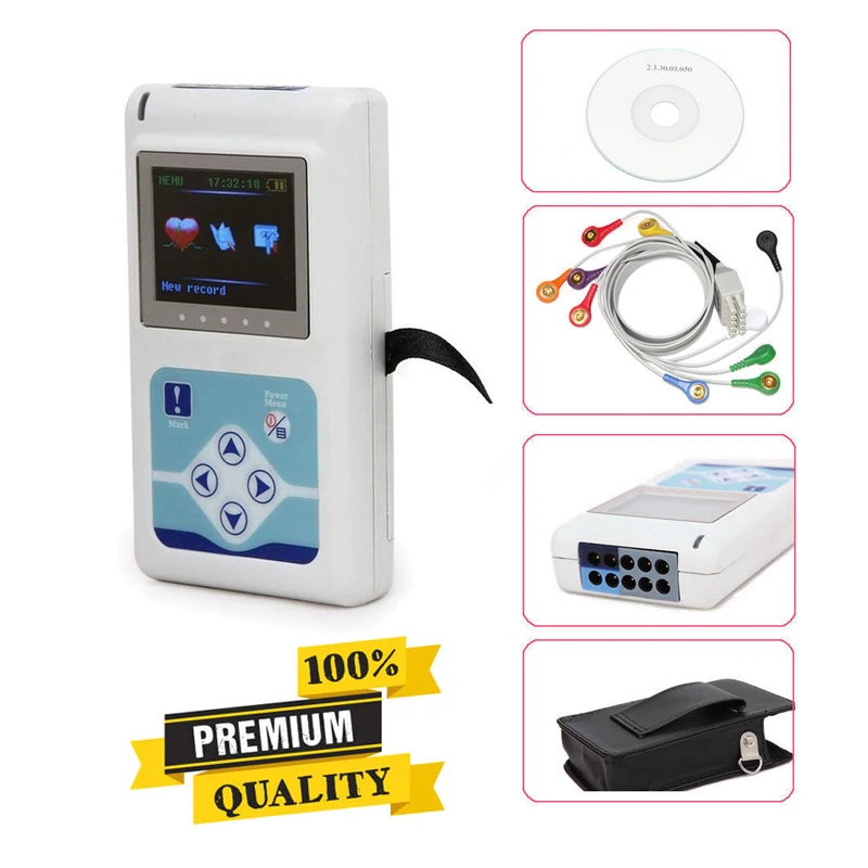 Белый Contec производитель 12 каналов Contec TLC5000 ручной ЭКГ/ЭКГ Holter система мониторинга CE FDA Сертифицированная - Цвет: Белый
