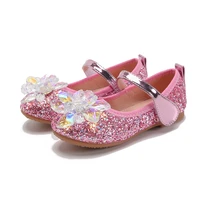 kids sequins crystal dress shoes princess girls party dance shoes glitter rhinestone flats student baby sparkly leather moccasin