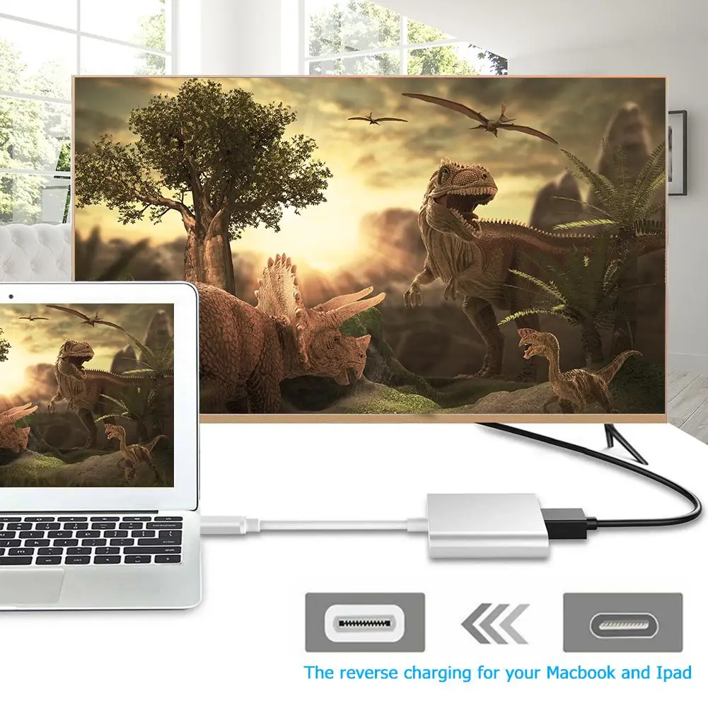 Адаптер USB C HUB Type to 4K HDMI Hub 3 0 отличный алюминиевый сплав серебряный корпус порт для