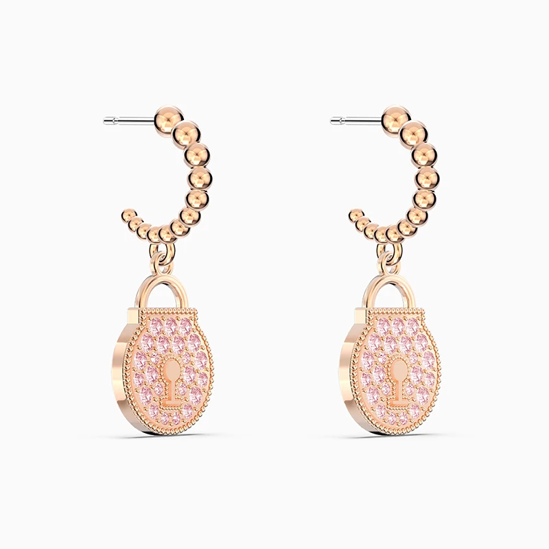

Fashion SWA Earrings New TOGETHERNESS LOCK Rose Gold Pierced Earrings Elegant Lock Style Ladies Fashion Jewelry High-end Gifts
