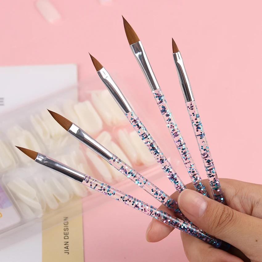 5 шт./компл. кисточка с кристаллами для дизайна ногтей УФ гель наращивания