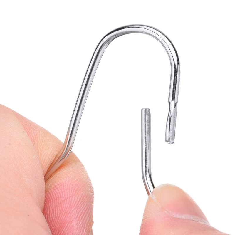 

12pcs/set Bathroom Curtain Hooks Plated Stainless Steel Roller Ball Shower Curtain Rings Hooks for Bathroom Accessories