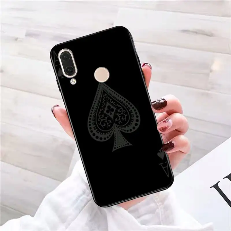 

Yinuoda Poker Fashion Black TPU Soft Phone Case Cover Phone Case For Redmi K20 Note 5 7 7a 6 8 Pro note 8T 9 Xiaomi Mi 8 9 SE