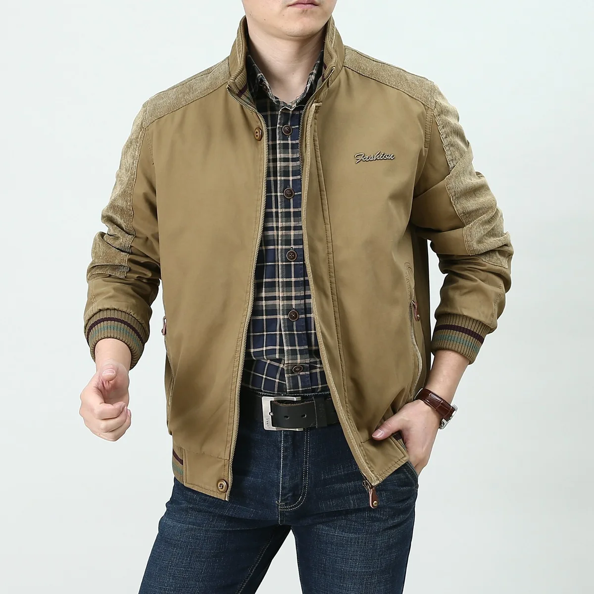 High Quality Jacket Male 96% Cotton Spring Autumn Loose Large Size 5XL Jacket Middle Aged Men'S Casual Wear Winter Clothes