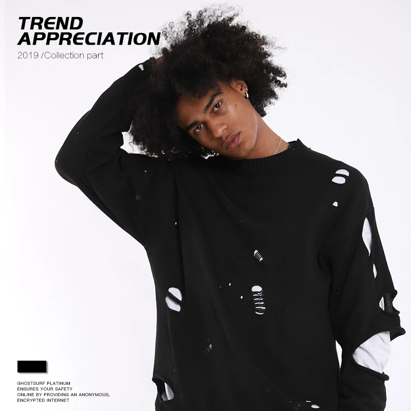 Мужской пуловер Fenguilai сезона осень-зима 2019 мужской модный Свободный вязаный с