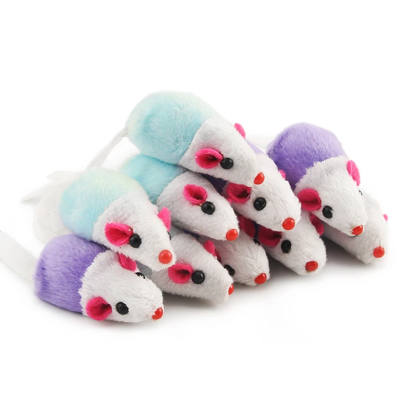 10PCS/LOT Plush Mouse Cat Toy Pet Mice Animal Cloth Fuzzy For Kitten | Дом и сад