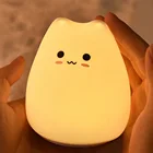 СВЕТОДИОДНЫЙ цветной ночник в виде животного, кота, силиконовый мягкий мультяшный Детский Светильник для детской комнаты, подарок для детей, Рождественский декоративный светильник