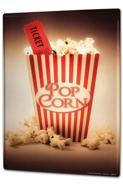 

Tin Sign Cinema Popcorn Cinema Ticket Coffee Bar Decoration Home Decor