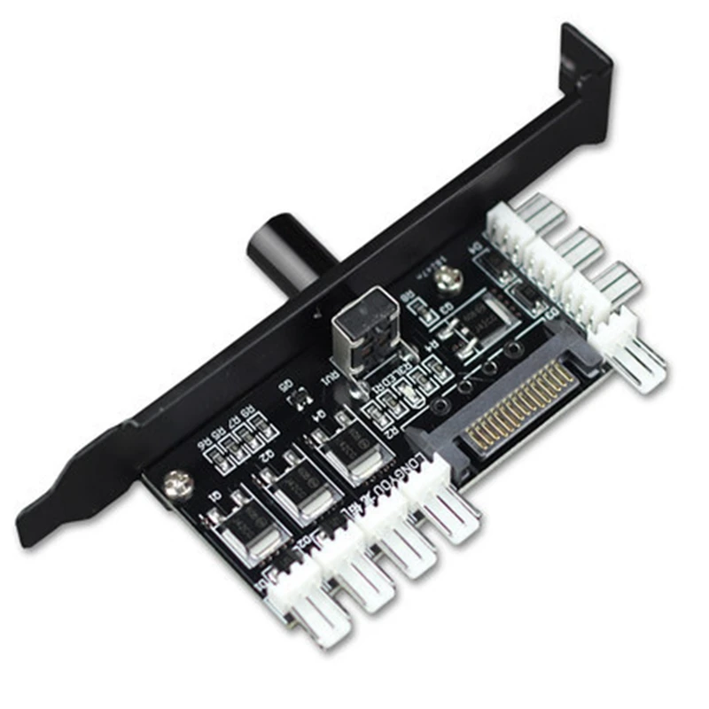

Контроллер скорости вентилятора для корпуса компьютера PCI Bit 8 Way охлаждающий вентилятор можно отключить черный алюминий