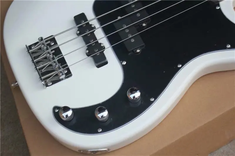 

Free shipping New bass electric jazz bass 4 strings bass guitar in white 001