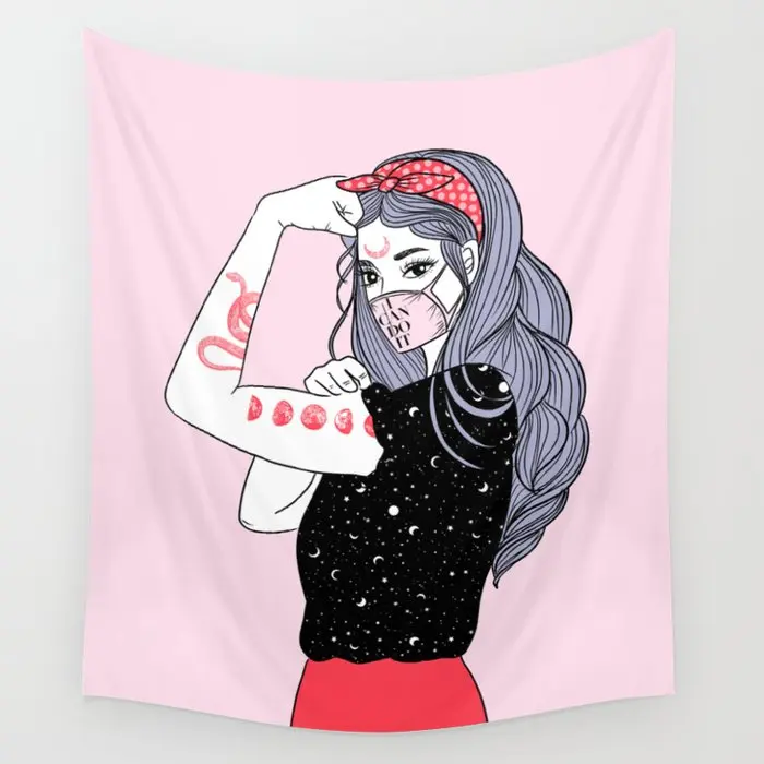 

I Can Do It Tapestry Wall Hanging Boho Decor Cloth Tapestries Psychedelic Hippie Tapestry Mandala Wall Carpet