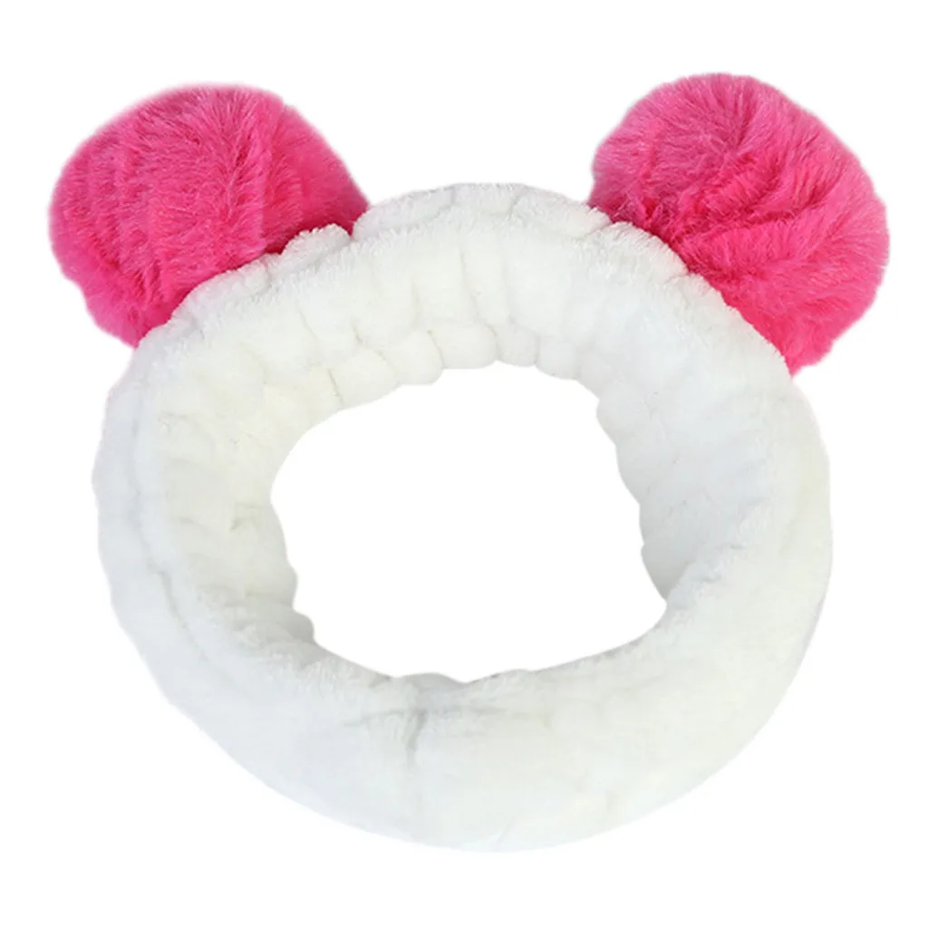 Женский пушистый упругий ободок для волос с пандой.