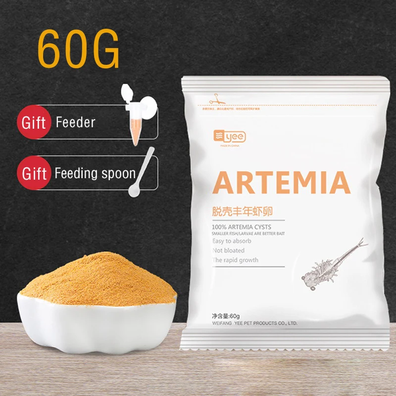 

Aquarium Tropic Fish Food Feeding Baby Fishes Artemia Shelling Eggs Brine Shrimp Shelling Eggfood 60g