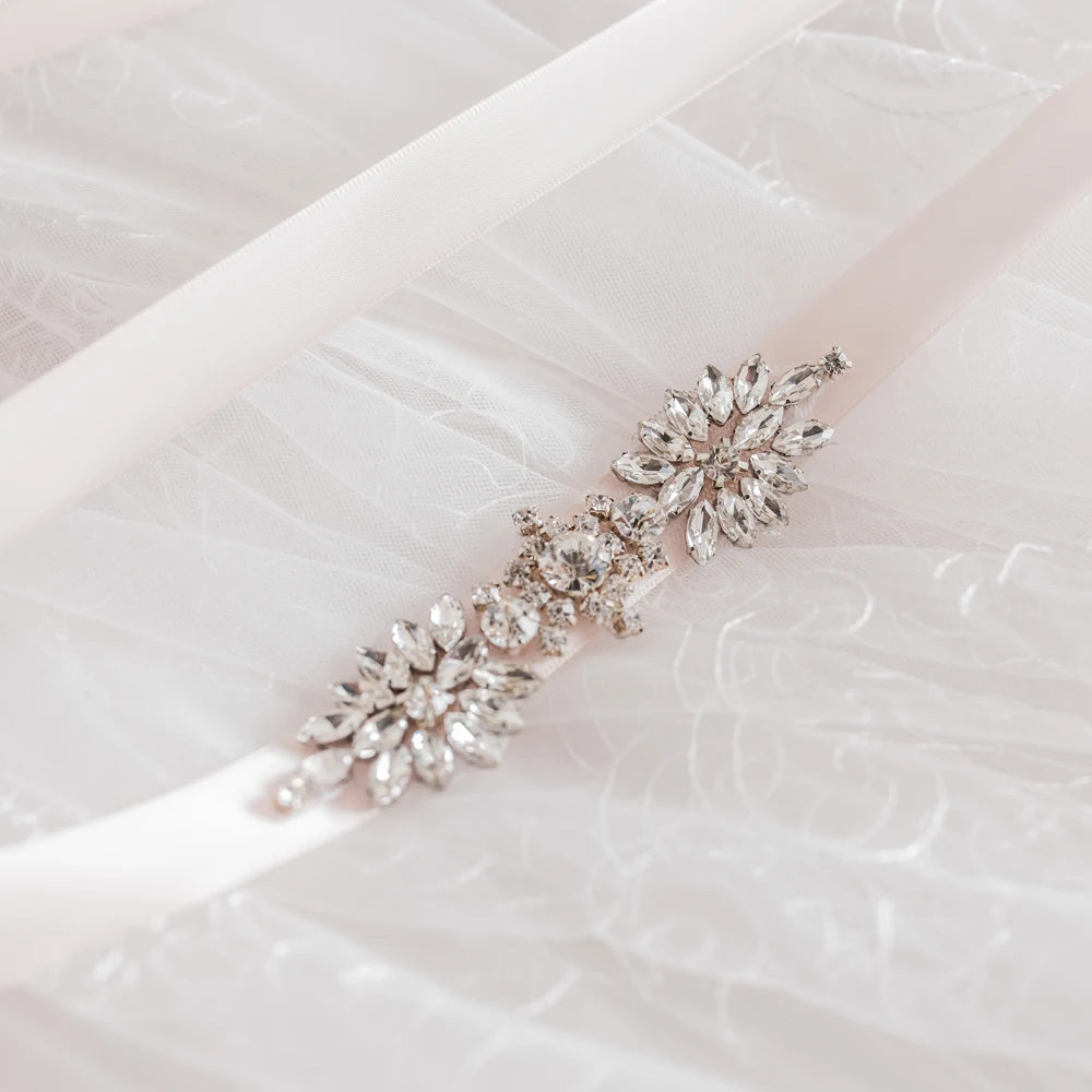 TRiXY S49 ручной работы Серебряный свадебный пояс стразы на поясе аппликация для