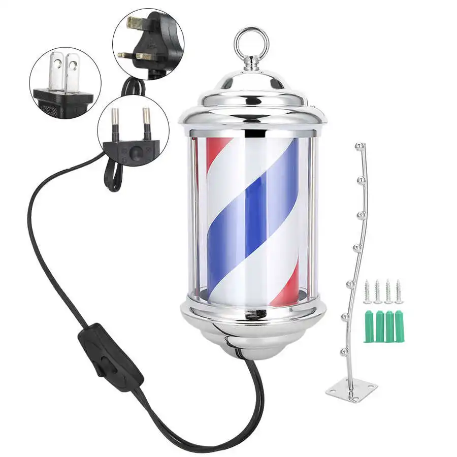 28 см Непромокаемые СВЕТОДИОДНЫЙ парикмахерской знак полюса парикмахерский