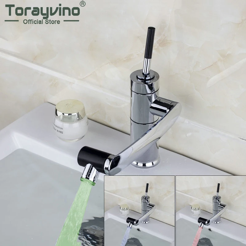 Torayvino Новый кухонный кран с датчиком температуры СВЕТОДИОДНЫЙ ПОВОРОТНЫЙ