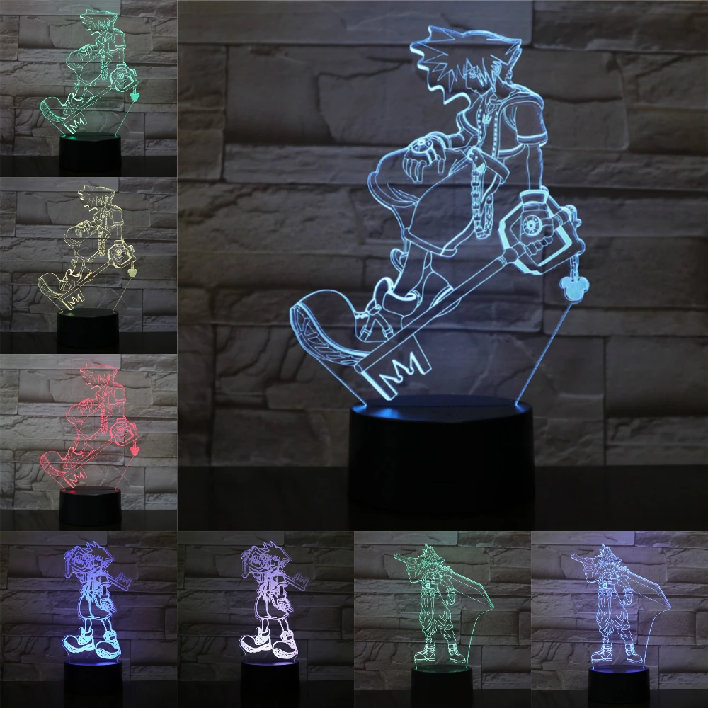 Светодиодный ночник Sora в виде фигуры 3D разноцветный декоративный RGB светильник