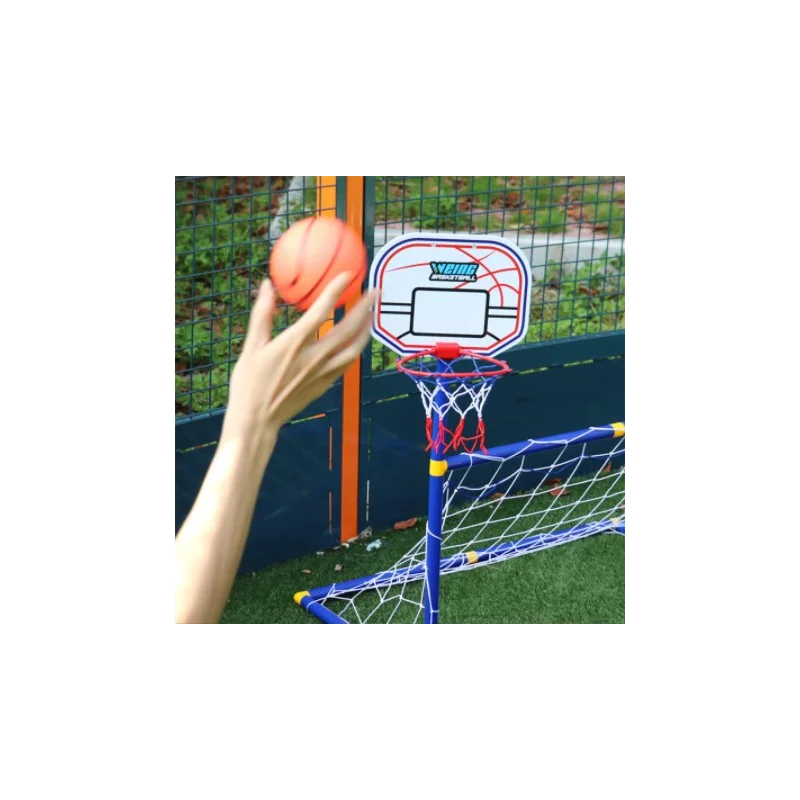 

2 In 1 Outdoor Sports Kids Children Basketball Hoop Football Goal Boys Soccer Toy Mini Basketball Training Practice Toys -40