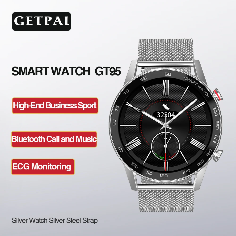 

Smart Watch Men Bluetooth Call and Music IP68 Waterproof Long Battery Life Smartwatches With Blood Pressure For Android iPhones