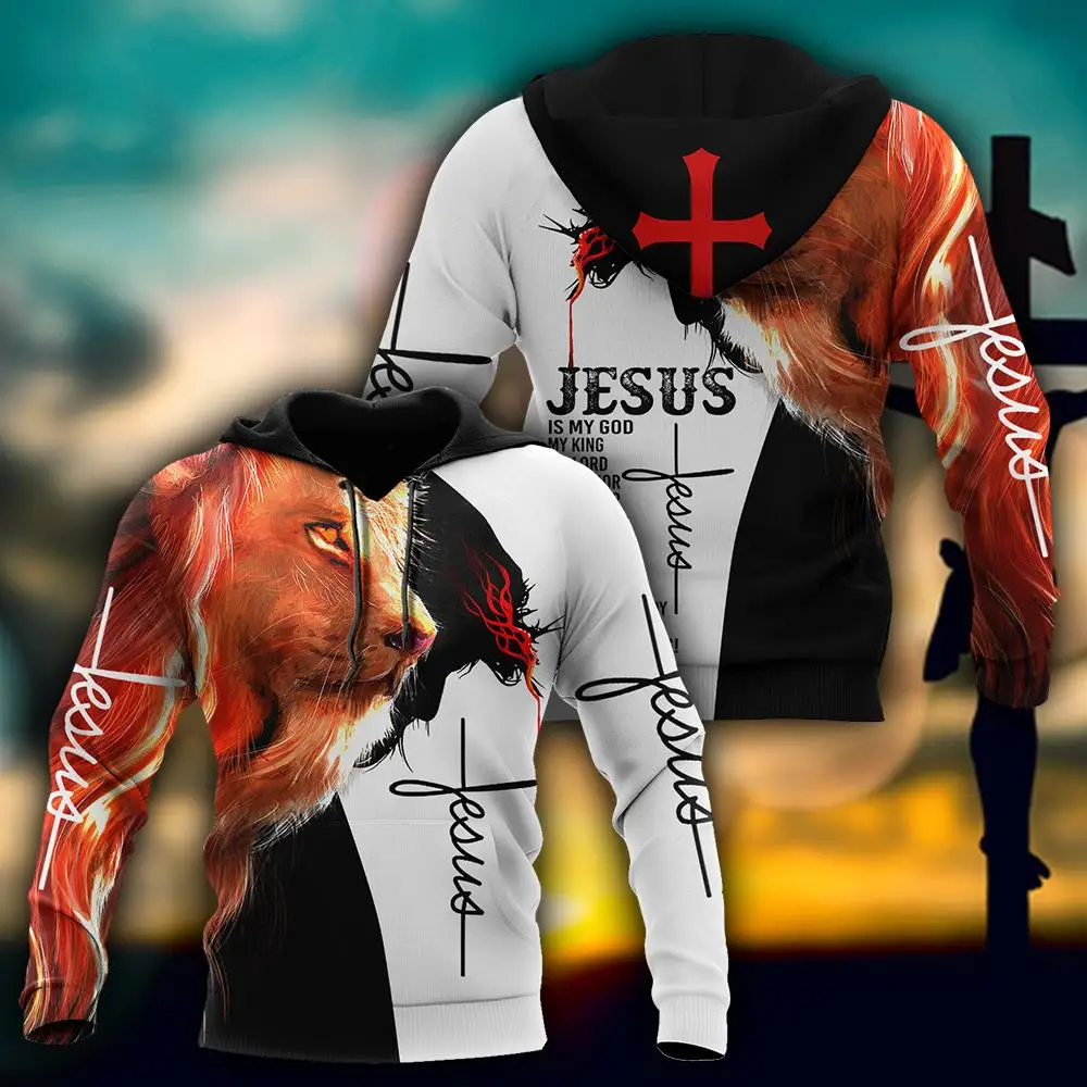 

CLOOCL Christian Jesus Easter Lion Hoodie 3D All Over Printed Men Women Pullover Sweatshirt Long Sleeve with Hat Fashion Coat