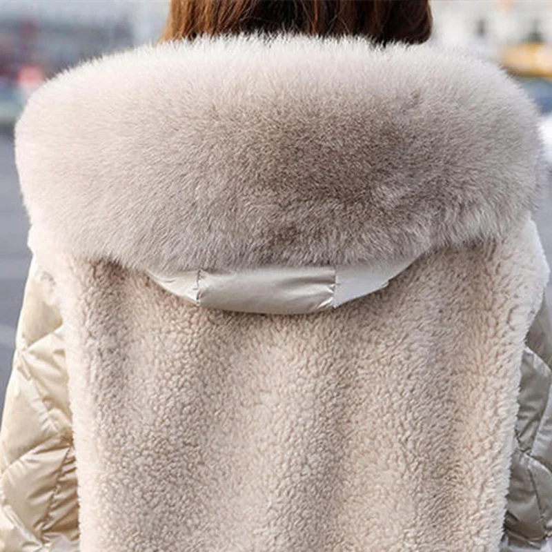 

winter new down cotton 2021 pad women short Korean version of the port wind stitching small cotton padded lamb coat