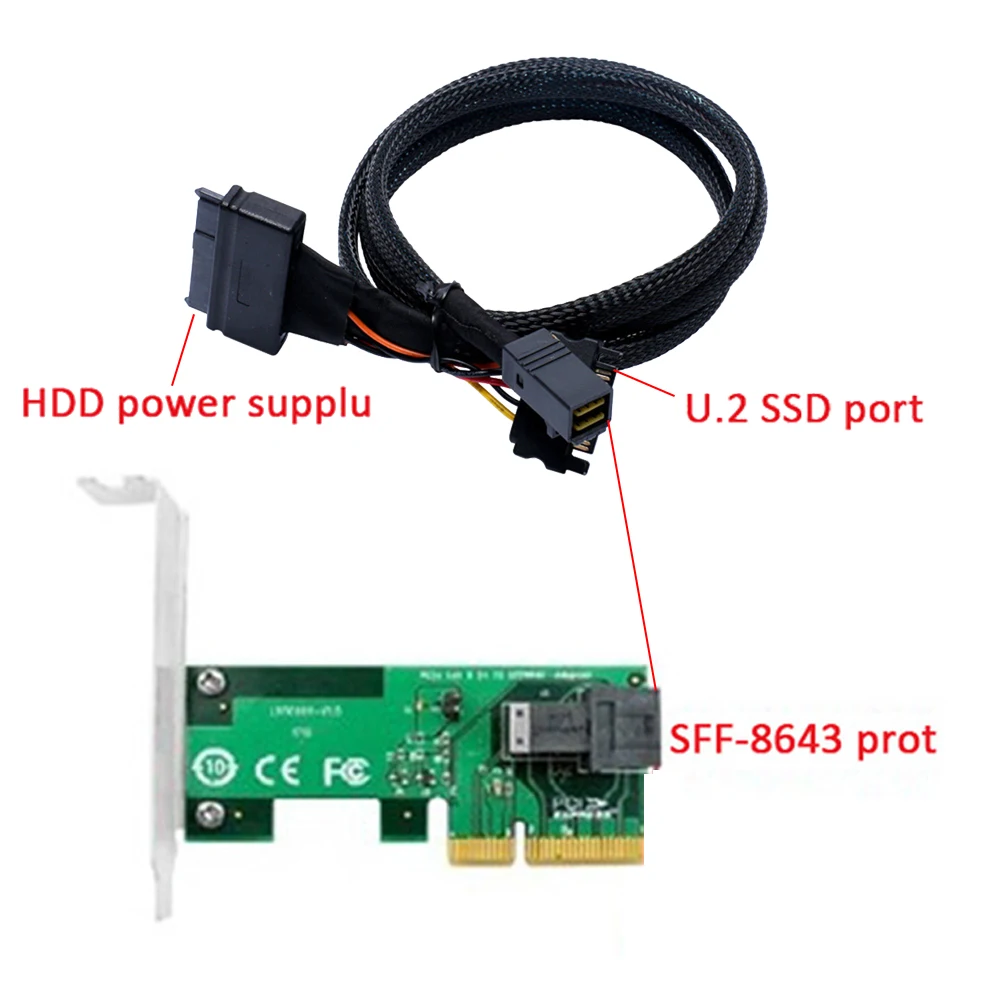Совершенно новая и высококачественная карта адаптера U.2 NVMe с одним портом 2 5