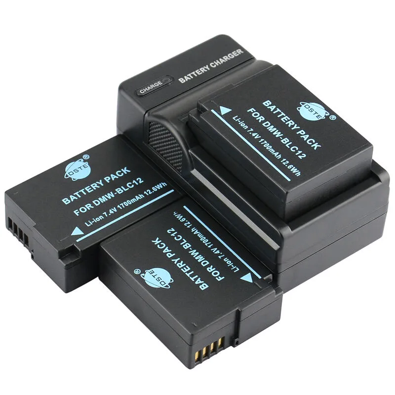 3 шт. 1700 мАч 7 4 V DSTE DMW BLC12 BLC12E BLC12PP BP DC12 Батарея Зарядное устройство для цифрового
