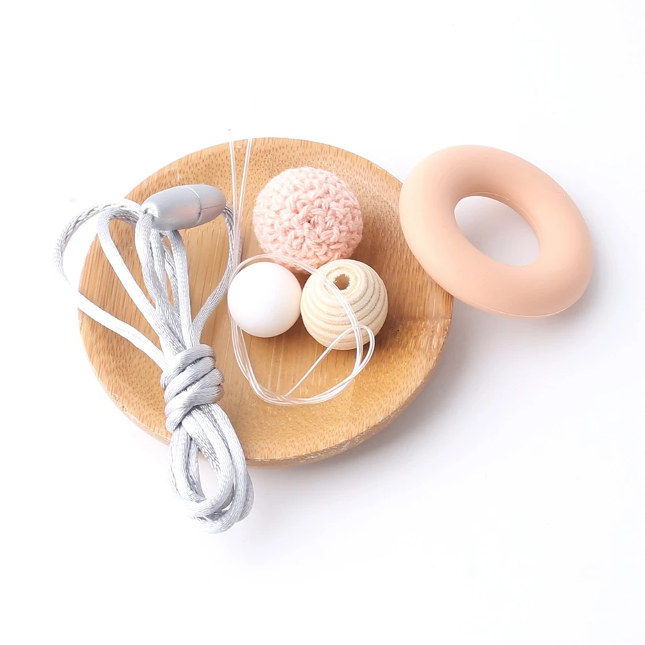 Let's Make ожерелье набор 1 шт DIY ожерелье для кормления крючком Бусы из натурального дерева Бисер пищевой безопасный для кормления ребенка прорезыватель для зубов