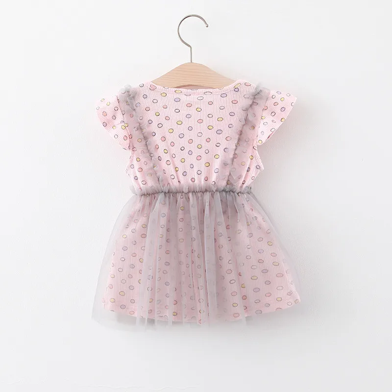 

ZWY1108 Girl Dress Summer Breathable Cotton Linen Short Sleeve Dress for Girls Kids Cute Princess Dress Casual Children Clothes