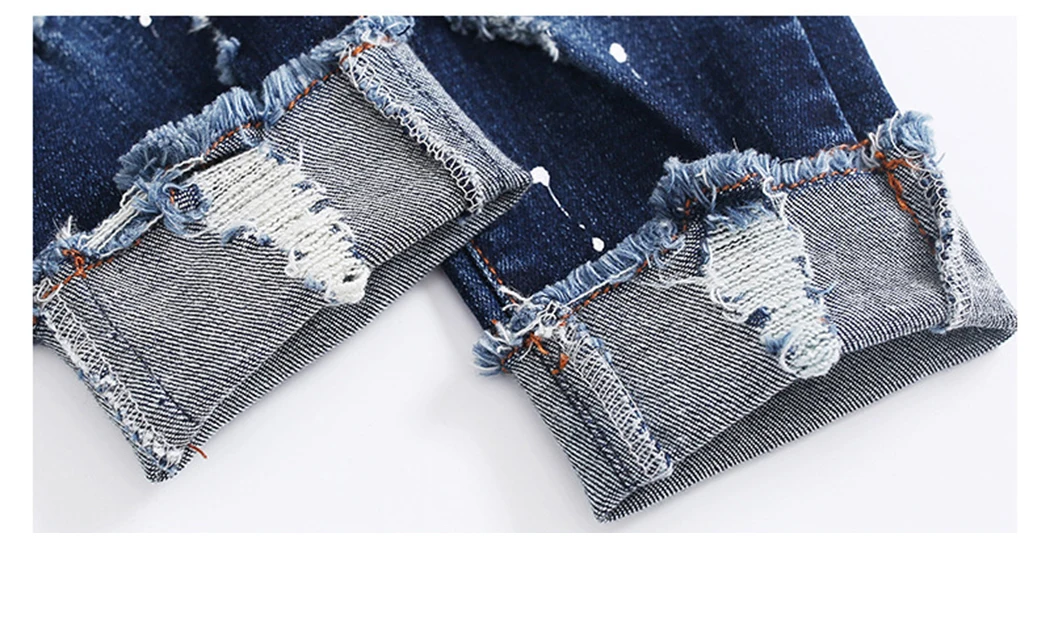 0-5T Baby Jeans Boys Stretchy Denim Trousers Toddler Clothing Girls Pants Little Kids Clothes Blue Black Ripped Holes images - 6